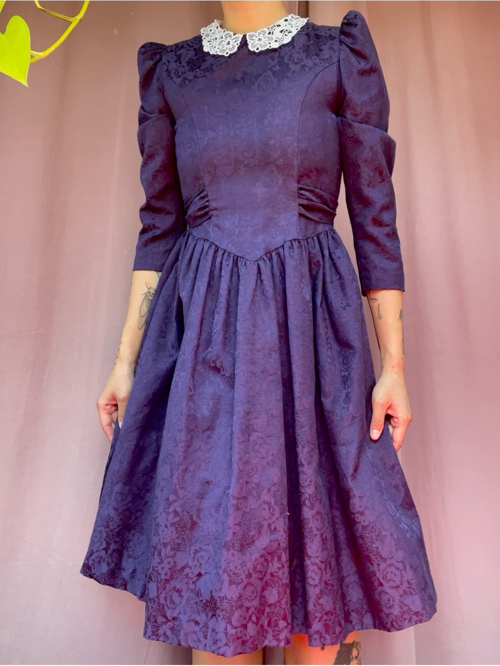 Lace-Collar Violet Dress, size S